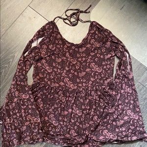 Long sleeve open back with bell sleeves